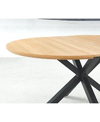 Streamdale Furniture 120/160x120x75cm Extendable Dining/Office/Coffee Table, Metal Leg, Mdf Top