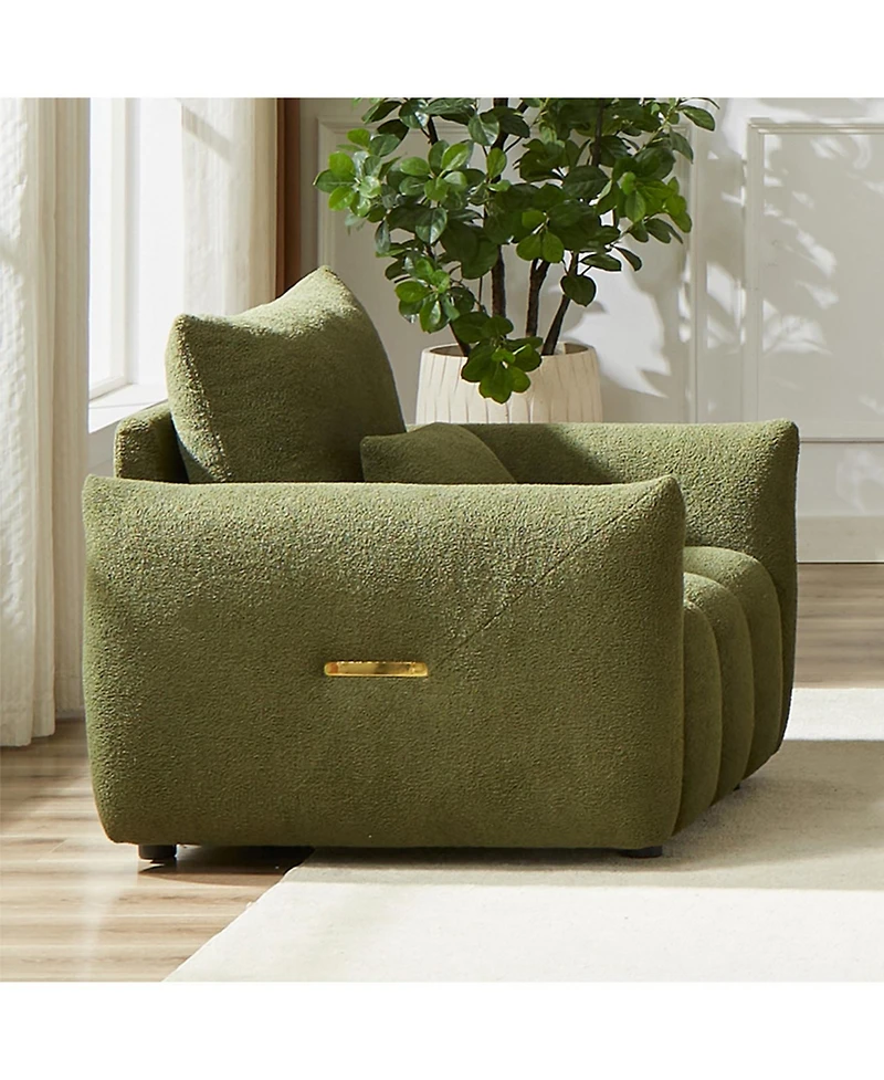 Streamdale Furniture 36.8" Teddy Fabric Sofa - Modern Lounge Chair, Green