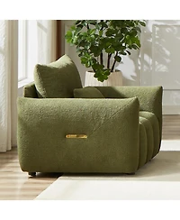 Streamdale Furniture 36.8" Teddy Fabric Sofa - Modern Lounge Chair, Green