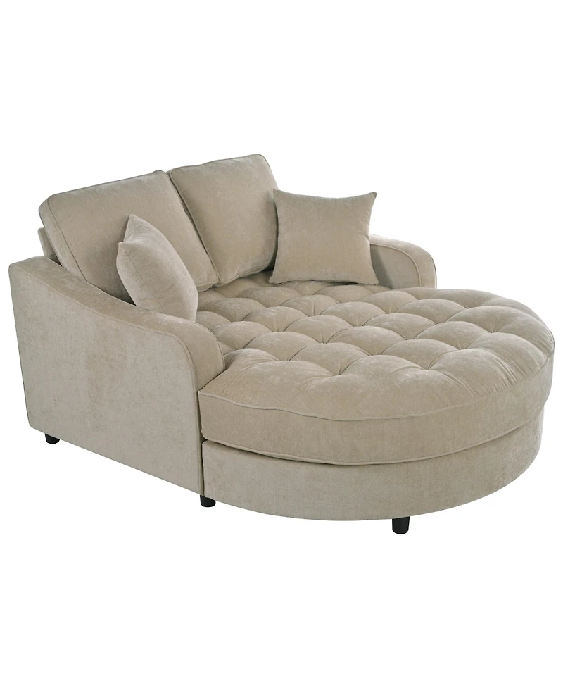 Streamdale Furniture 55" Modern Chaise Lounge Sofa Bed with Tufted Seat