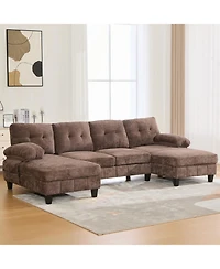 Streamdale Furniture Streamdale U-Shaped Chenille Sectional Sofa with Dual Chaise & Storage