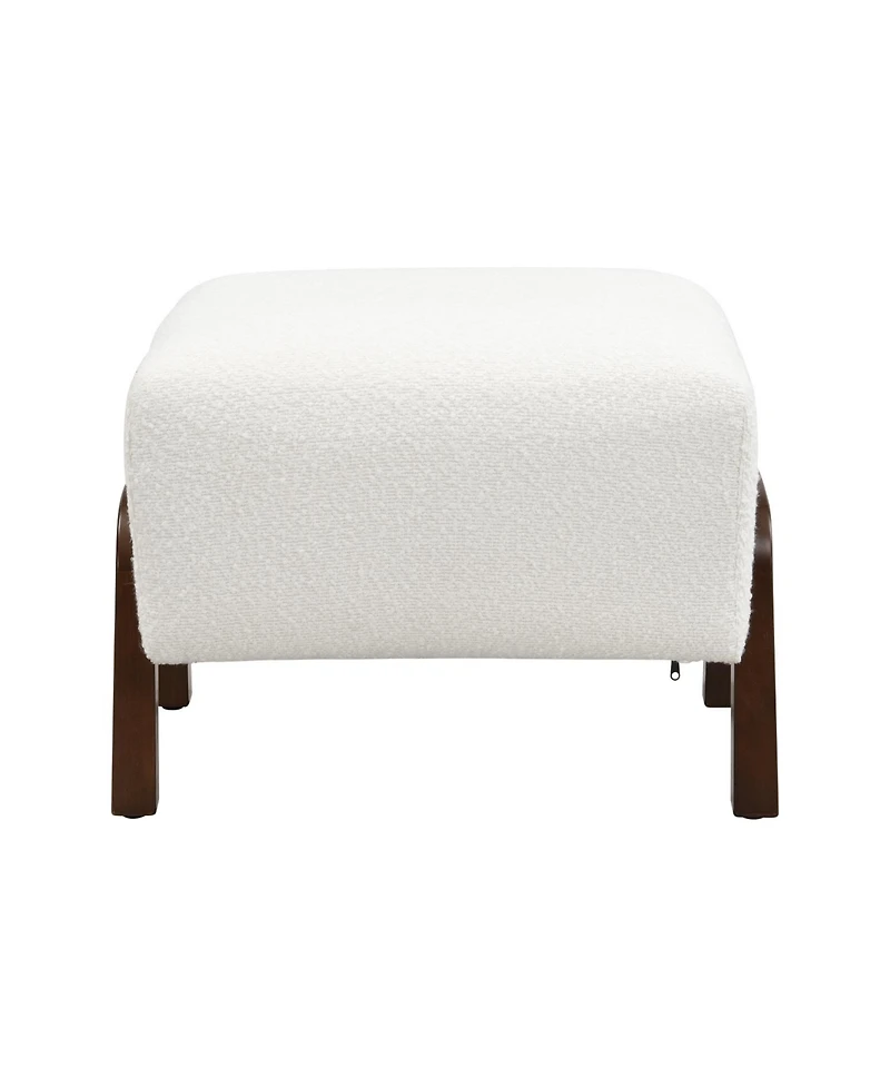 Streamdale Furniture Upholstered Ottoman, Wooden Legs