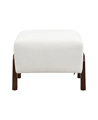 Streamdale Furniture Upholstered Ottoman, Wooden Legs