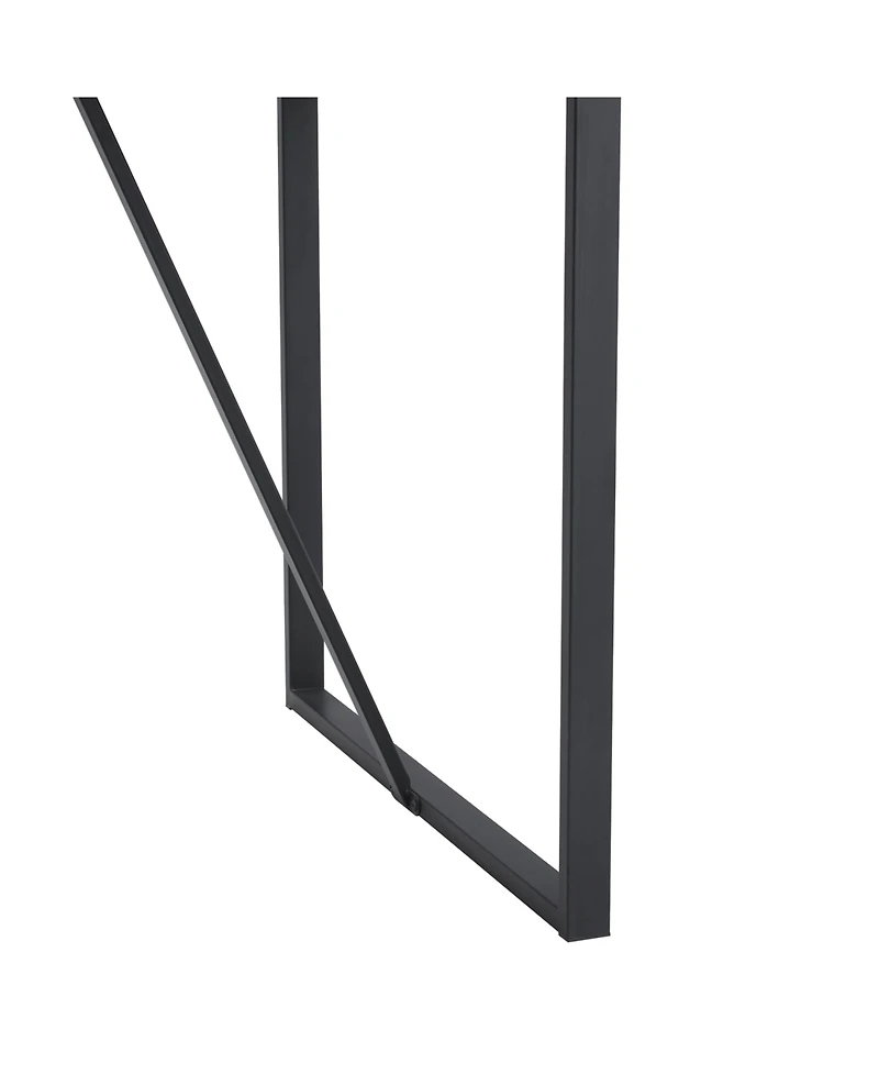 Streamdale Furniture Minimalist Retro Dining Table - Textured Top, Black Metal Legs