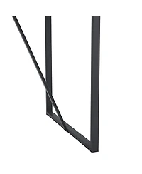 Streamdale Furniture Minimalist Retro Dining Table - Textured Top, Black Metal Legs