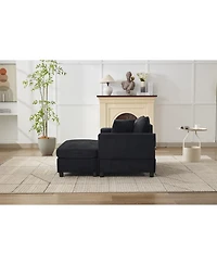 Streamdale Furniture Chaise Lounge Sofa Bed with Ottoman & Pillows