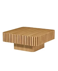 Streamdale Furniture 31.5" Modern Drum Coffee Table - Natural Wood