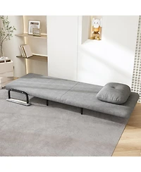 Streamdale Furniture Folding Sofa Bed Chair - 5-Position Adjustable Backrest (Grey
