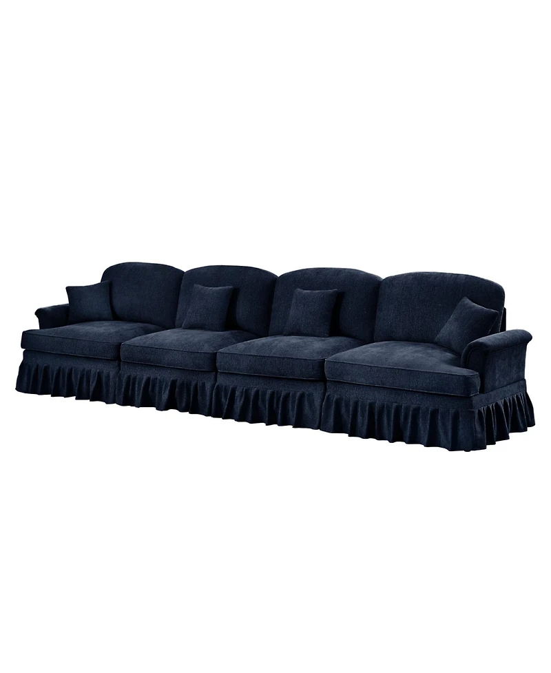 Streamdale Furniture Mid Century 4-Seater Chenille Sofa with Flared Arms
