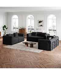 Streamdale FurnitureChenille 6-Seater Convertible Sofa Bed with Storage