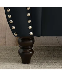 Streamdale Furniture 80" Black Velvet Chesterfield Sofa, Tufted 3 Seater Couch