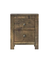 Streamdale Furniture Rustic Nightstand Set of 2 with Storage