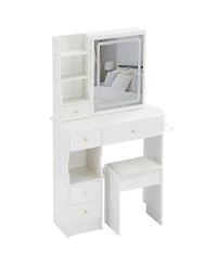Streamdale Furniture Compact Vanity Table with Enhanced Features