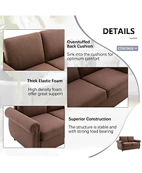 Streamdale 57.9'' Pull Out Sofa Bed Loveseat Sleeper with Twin Memory Mattress Two Usb Ports for Living Room Spaces