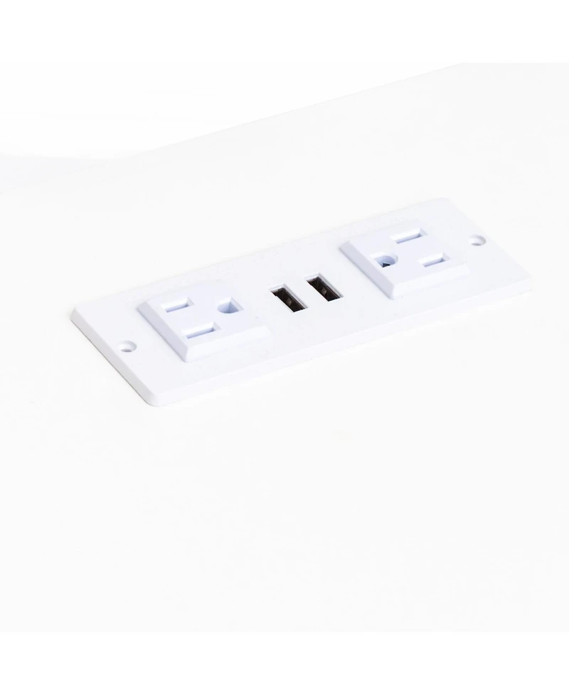 Streamdale Furniture 180 Wall Mounted Floating 80" Tv Stand with 20 Color LEDs and Charging Station