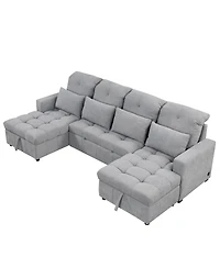 Streamdale Furniture Oversized Sectional Sofa Bed with Storage and Usb Ports