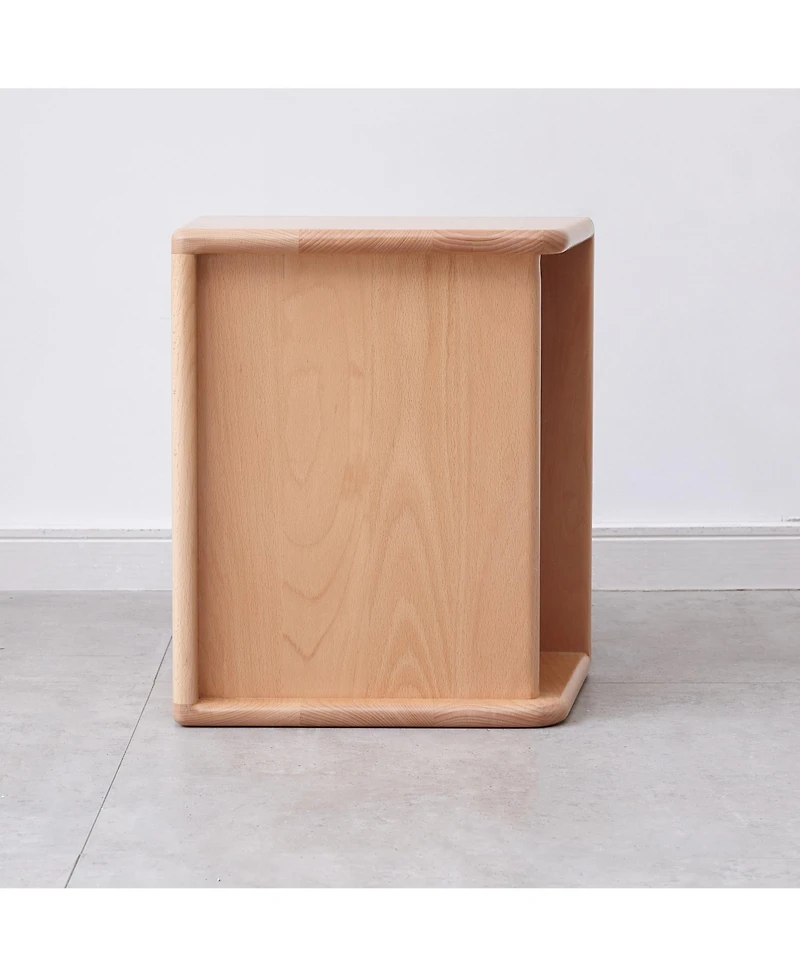 Streamdale European Beechwood Bedside Table Modern, Nordic Storage Cabinet