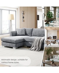 Streamdale Furniture Modern Cloud Sectional Sofa, 4-Seat L-Shaped Couch with Pillows