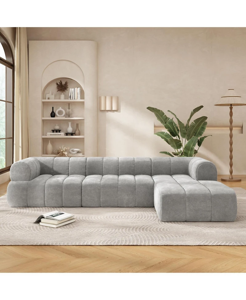 Streamdale Furniture 122" Modern L-Shaped Sectional Sofa with Chaise Lounge (Right Hand)