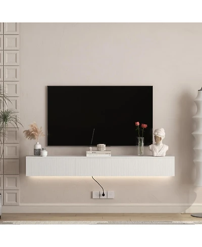 Streamdale Furniture Floating Tv Stand Wall Mounted Led 69" Modern Entertainment Center