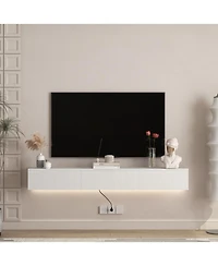 Streamdale Furniture Floating Tv Stand Wall Mounted Led 69" Modern Entertainment Center