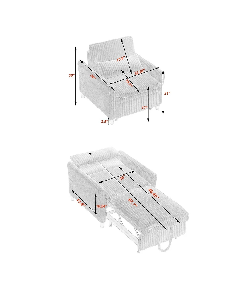 Streamdale Furniture Small Apartment Chair with Pillow