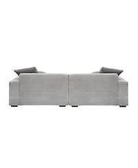 Streamdale Furniture 104" Grey Corduroy 4-Seat Sofa with Pillows