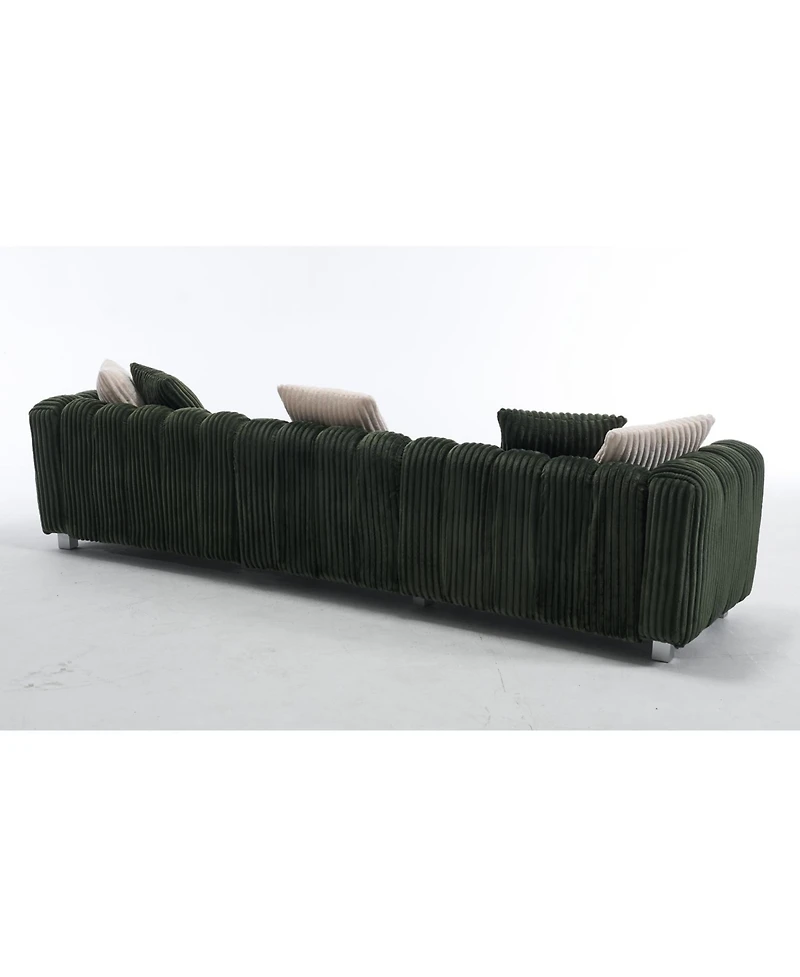 Streamdale Furniture 114" Corduroy Sofa with Ottoman