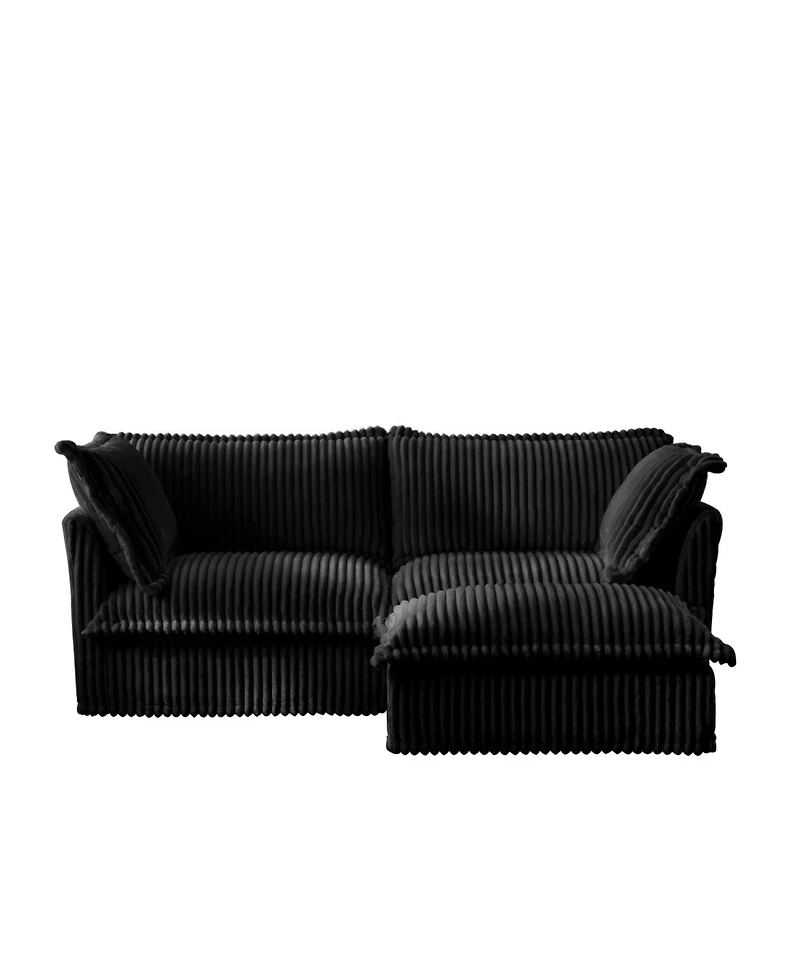 Streamdale Furniture Slipcovered Sectional Sofa with Ottoman