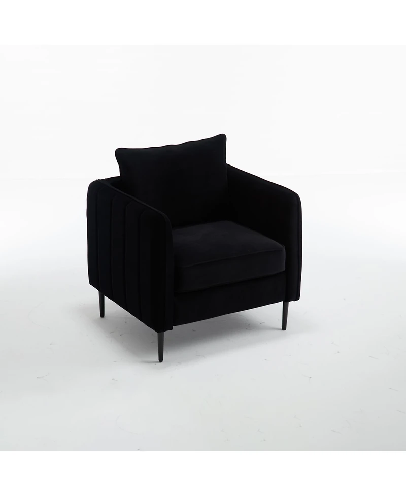 Streamdale Furniture Velvet Accent Chair with Metal Legs
