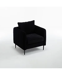 Streamdale Furniture Velvet Accent Chair with Metal Legs