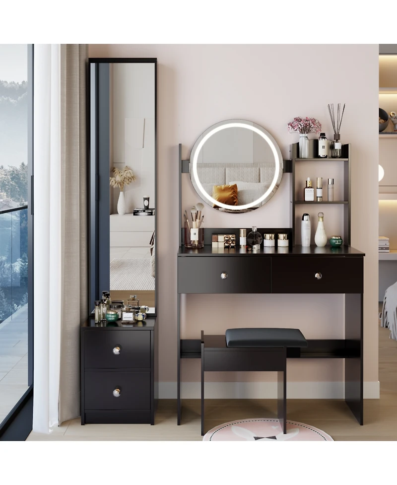 Streamdale Furniture Led Vanity Table Set