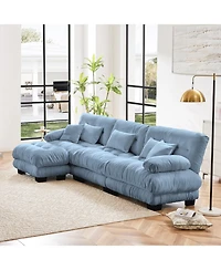 Streamdale Furniture Luxury Modular Sectional Sofa - Chenille Blue