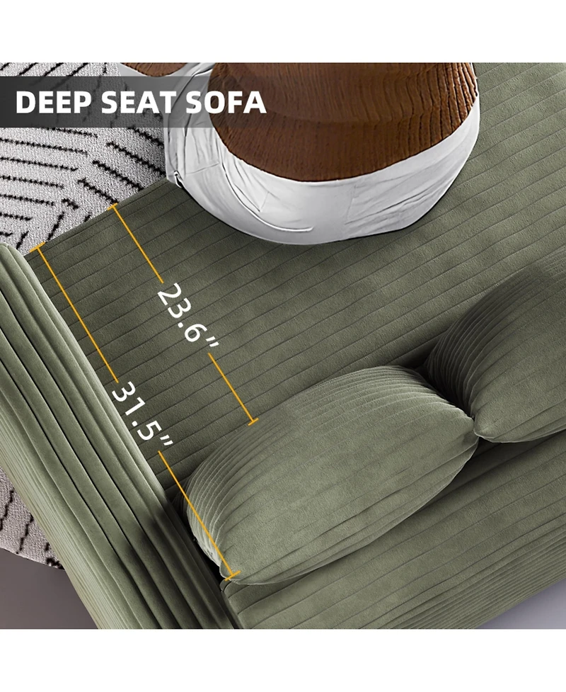 Streamdale Furniture + 3-Seat + Corduroy + Modern Comfy Cloud + Sofa