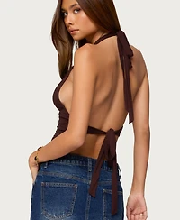 Edikted Women's Cindy Backless Triangle Halter Top