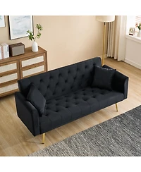 Streamdale Furniture Velvet Foldable Sofa (71-inch) - Retro Style for Small Spaces