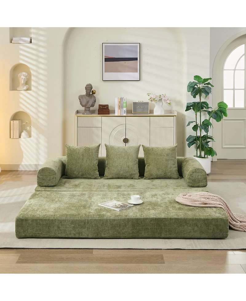 Streamdale Furniture Streamdale Comfy Convertible Folding Mattress Couch - Green