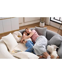 Streamdale Furniture Yin Yang Sofa- Dual Seat Chenille Loveseat - No Assembly