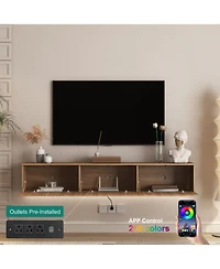 Streamdale Furniture Floating Tv Stand, Wall Mounted, Led, 69", for 55-65 Inch TVs