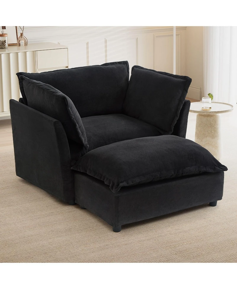 Streamdale Furniture Cozy Armchair Sofa with Ottoman