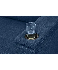 Streamdale Furniture 67.7" Modern Blue Loveseat with Cup Holder & Storage