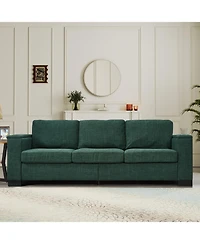 Streamdale Furniture Modern Green Sofa with Cup Holder & Storage