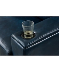 Streamdale Furniture Modern Faux Leather Loveseat with Cup Holder & Storage