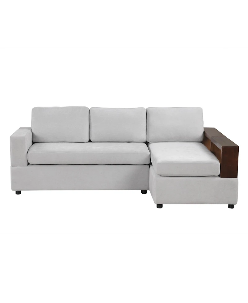 Streamdale 87.4" Sectional Sofa Couch with Reversible Armrests, Gray