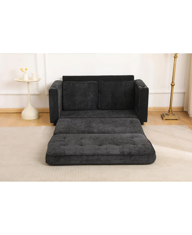 Streamdale Furniture Streamdale 55" 3-Fold Sofa Bed - Convertible Futon Couch, Velvet Linen
