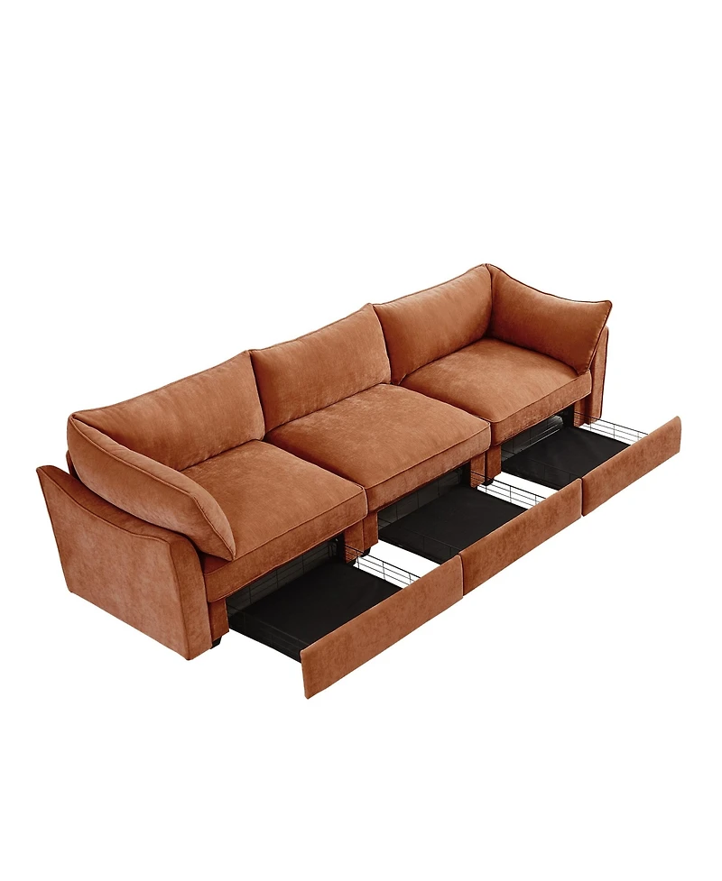 Streamdale Furniture 3-Seater Sofa with Storage Drawers