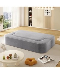 Streamdale Furniture 78.7" Foldable Corduroy Sofa Bed with Blanket & Pillows