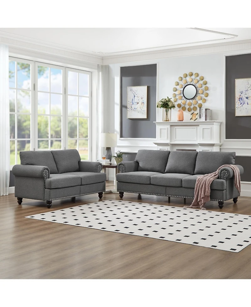 Streamdale Modern Classic Grey Sofa 2+3 Seater