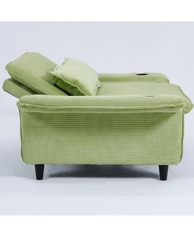 Streamdale Furniture Green Multi-Functional Sofa Bed with Adjustable Armrests & Backrests