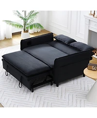 Streamdale Furniture Striped Sofa Bed - Adjustable Arms & Back - 65.74 Inch